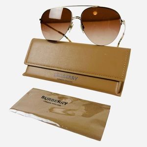 Burberry Women's BE3113-110913 59-15-140 Light Gold Sunglasses Gradient Aviator